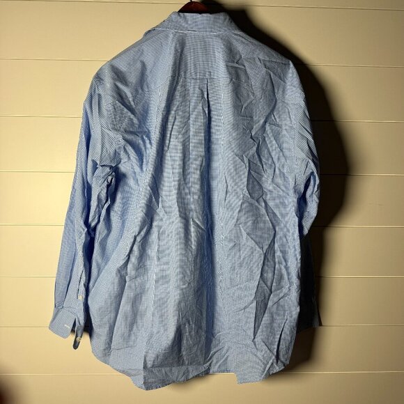 Vineyard Vines Premium 120's Cooper Button Up Dress Shirt Sz Large Blue Gingham - Picture 4 of 5